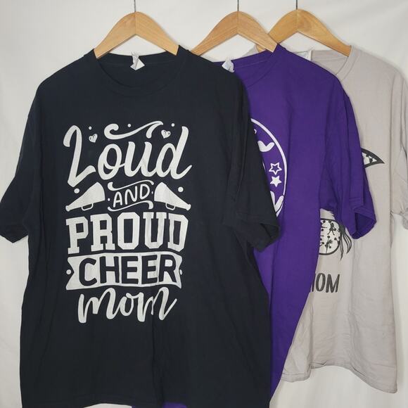 Cheer Mom- Women's 3 piece cheer mom shirts- black, purple, gray- 2XL - Picture 2 of 7